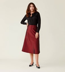 Naia Red Taffeta Skirt