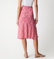 Evelyn Pink Floral Midi Skirt