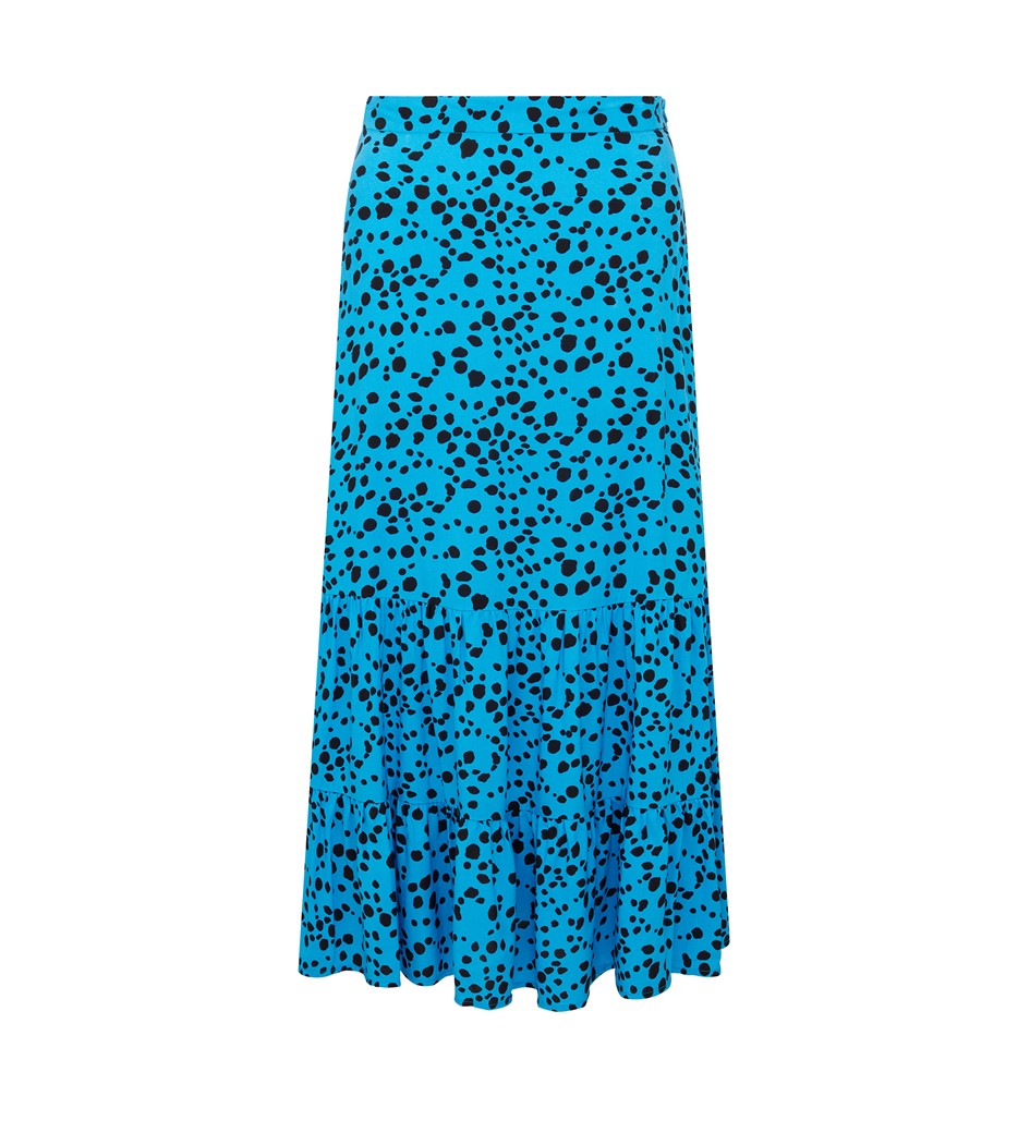 Dawn Blue Animal Midi Skirt