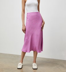 Evelyn Pink Spot Midi Skirt
