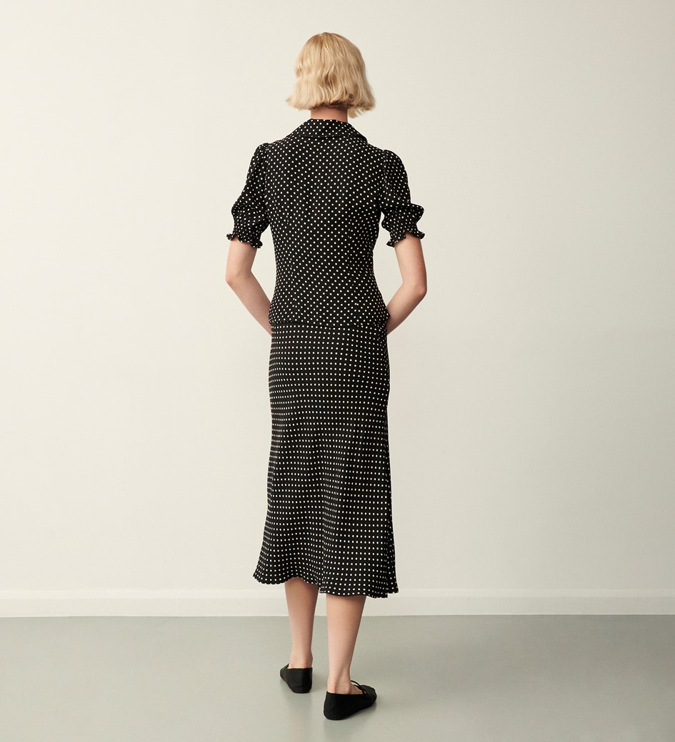 Evelyn Black Spot Skirt