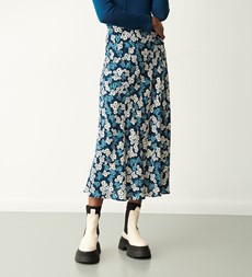 Evelyn Blue Daisy Midi Skirt