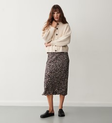 Evelyn Leopard Specs Midi Skirt