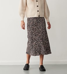 Evelyn Leopard Specs Midi Skirt