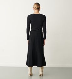 Grace Black Ponte Jersey Midi Skirt