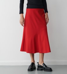 Grace Red Ponte Jersey Midi Skirt