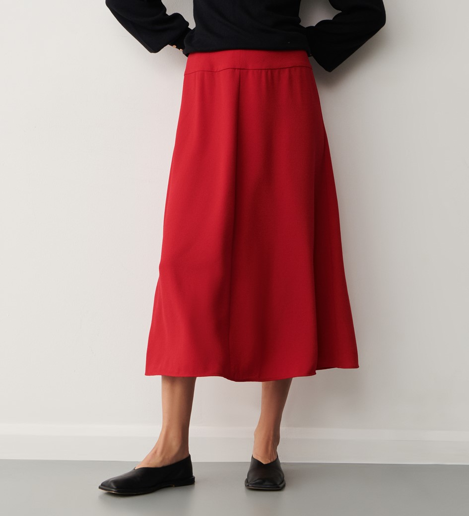 Celia Red Midi Skirt