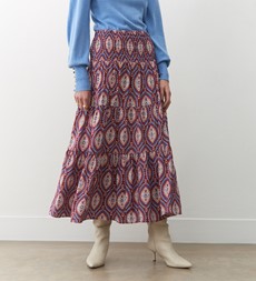 Daniela Pink Paisley Midi Skirt