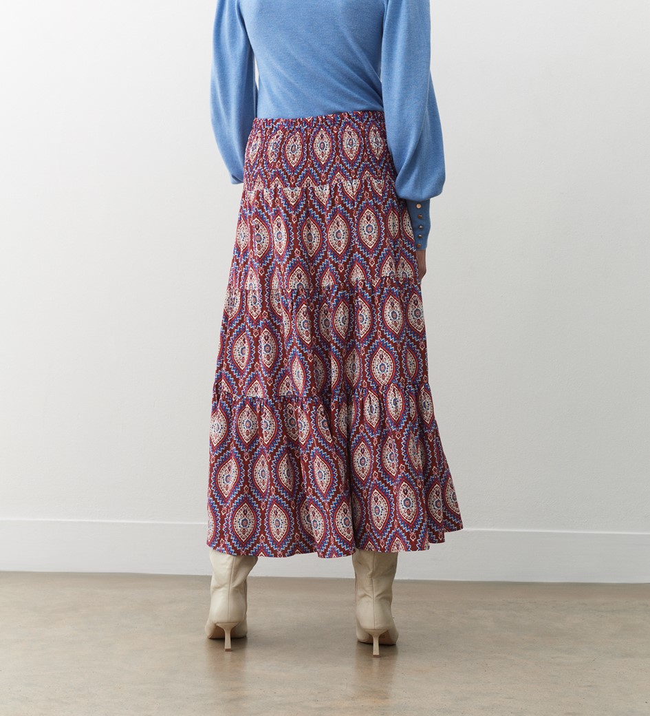 Daniela Pink Paisley Midi Skirt