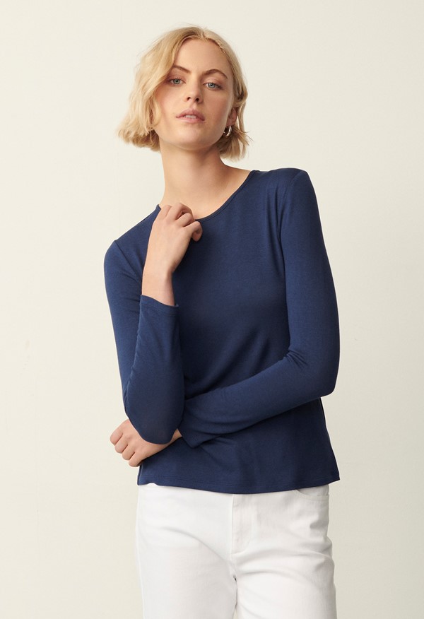 Sandy Navy Long Sleeve Top